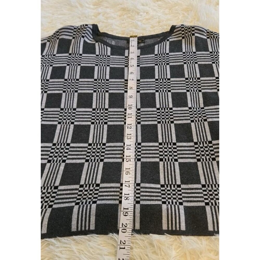 Lety And Me‎ Womens Geometric Size Large Sweater Grey Black Rayon Mod 70s EUC - Picture 5 of 9
